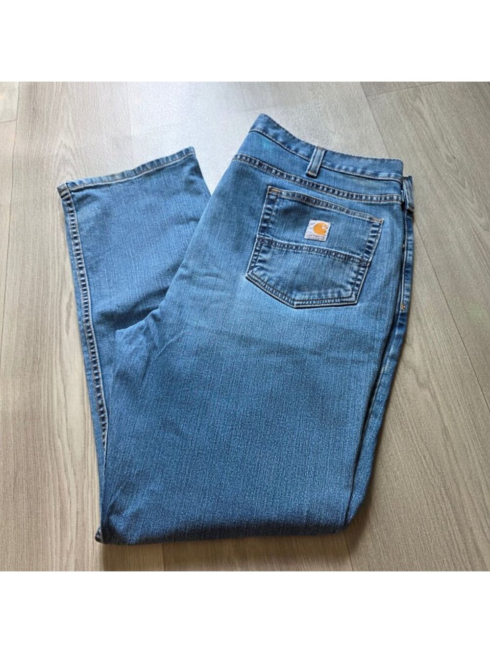 Carhartt Mens Straight Fit 40x32 Blue Denim Jeans Durable Workwear Nwot